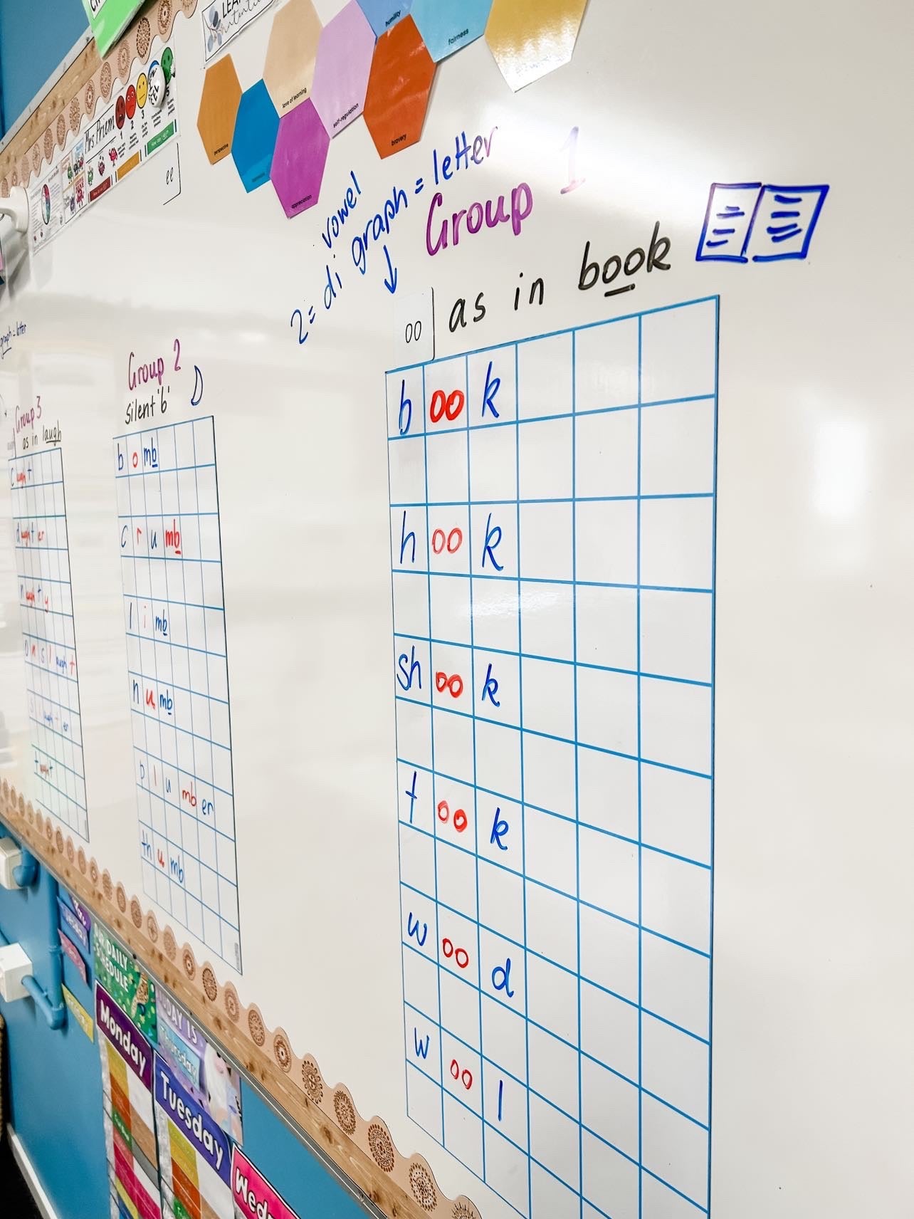 Teacher whiteboard grid lines