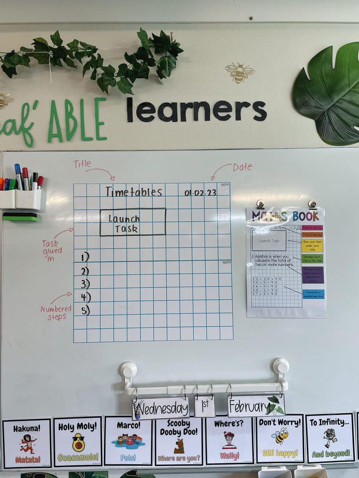 Teacher whiteboard grid lines
