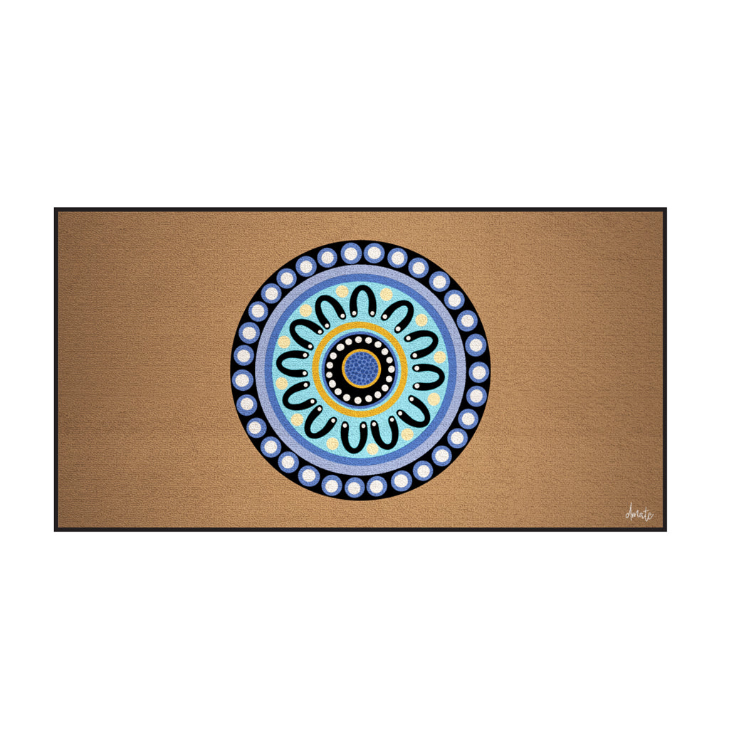 Australian Indigenous Classroom Mat | Yarning Circle Earth | 1.8m x 3.4m and Round 200cm diameter