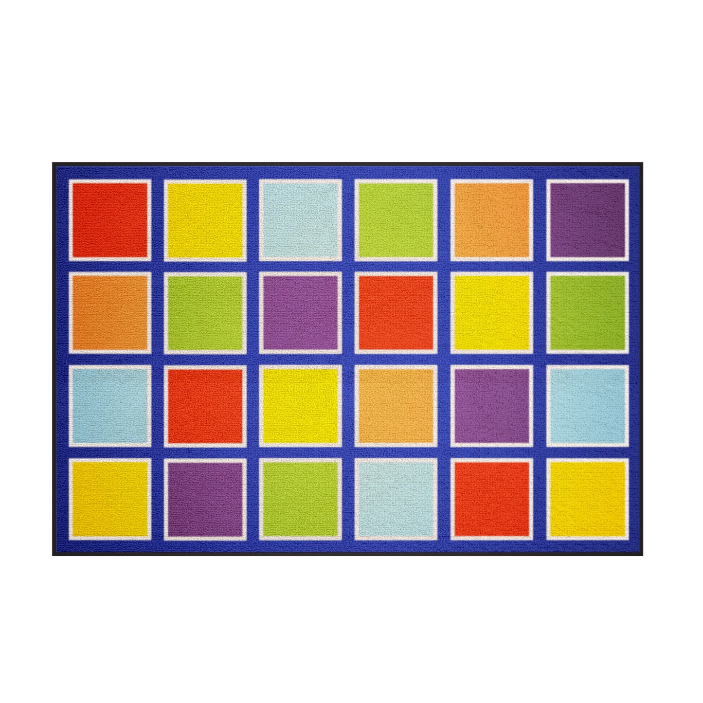 24 Square Classroom Seating Mat | Rug Bright Colours