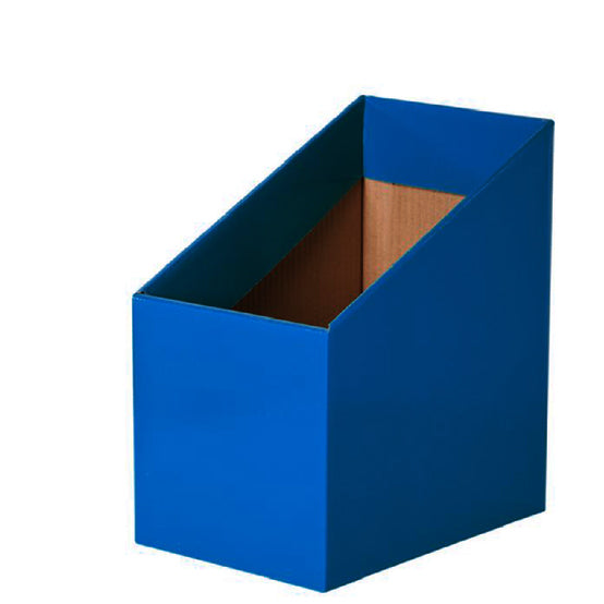Blue Book boxes set of 5, reader boxes, school & classroom storage boxes, high back | Bloom Classroom Sydney