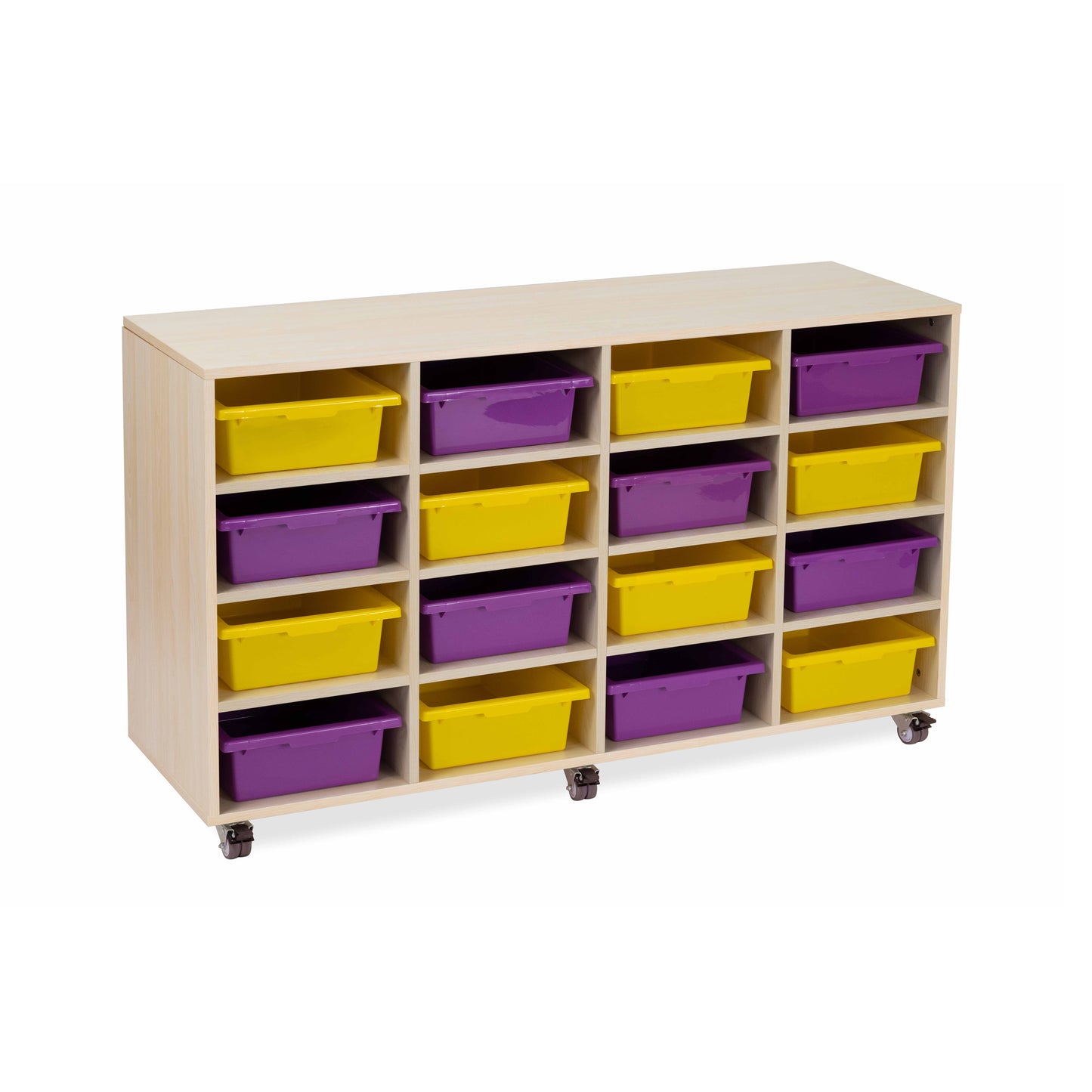 Tote Tray Trolley Oak 16 Bay Trolley Only