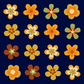 Classroom Placement Mat - Retro Flower Power Yellow (2m x 3m)