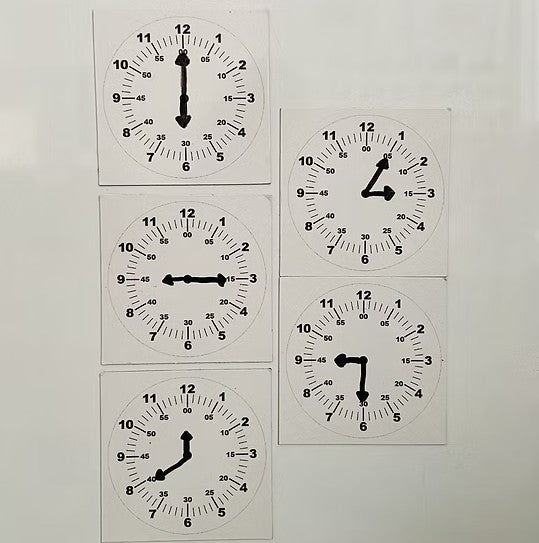 Magnetic Small Student Clock Set - pack of 5