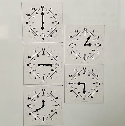 Magnetic Small Student Clock Set - pack of 5