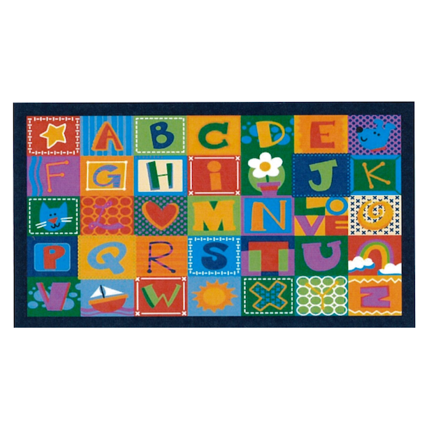 Red Alphabet Rug ABC Classroom Placement Mat (2m x 3m)