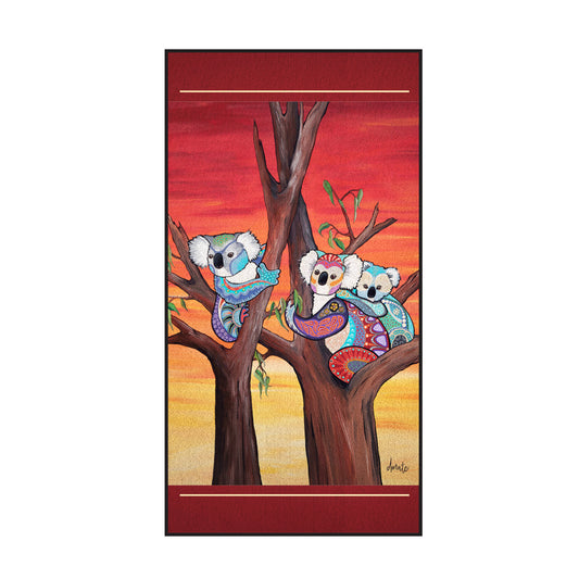 Australian Indigenous Classroom Mat - Koalas (1.8m x 3.4m)