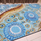 Gorgeous River Country classroom rug, 2m x 3m, depicting waterways in Indigenous art, durable with non-slip and non-trip design.