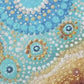 Close up view of beautiful detail in River Country. Australian Indigenous art, 2m x 3m. Contemporary design.