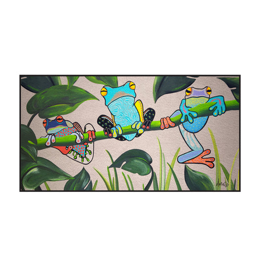 Australian Indigenous Classroom Mat - The Frogs (1.8m x 3.4m)