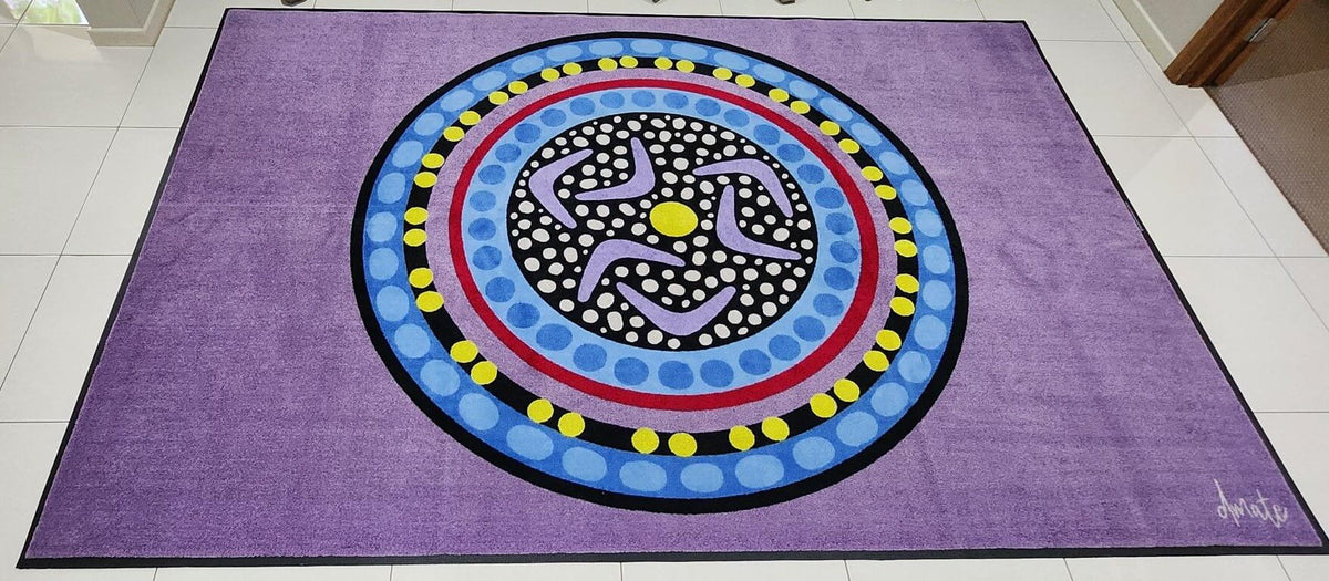 Mat Rug Circle Yarning Circle Purple 2m x 3m Classroom Mat