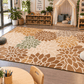 Australian Classroom Mat - Dahlias Neutral Colours - 2m x 3m.