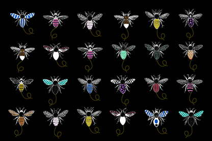 24-bees-colourful-black-base-cute