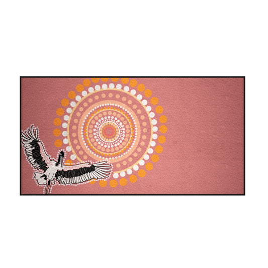 Australian Indigenous School Seating Mat - Brolga Pink (1.8m x 3.4m)