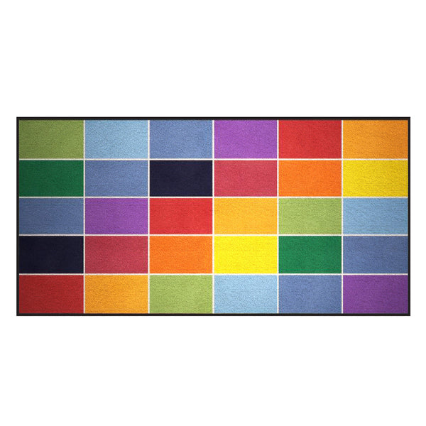 Extra Large 30 Square Seating Rug | Colour Block Placement (2m x 4m)