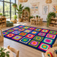 24 Square Classroom Seating Mat - Crochet Squares (2m x 3m)