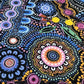 Ngulawaa classroom rug by Kirsten Gray, 2m x 3m, with vibrant Indigenous design, non-slip backing and non-trip edges. Close up on angle.