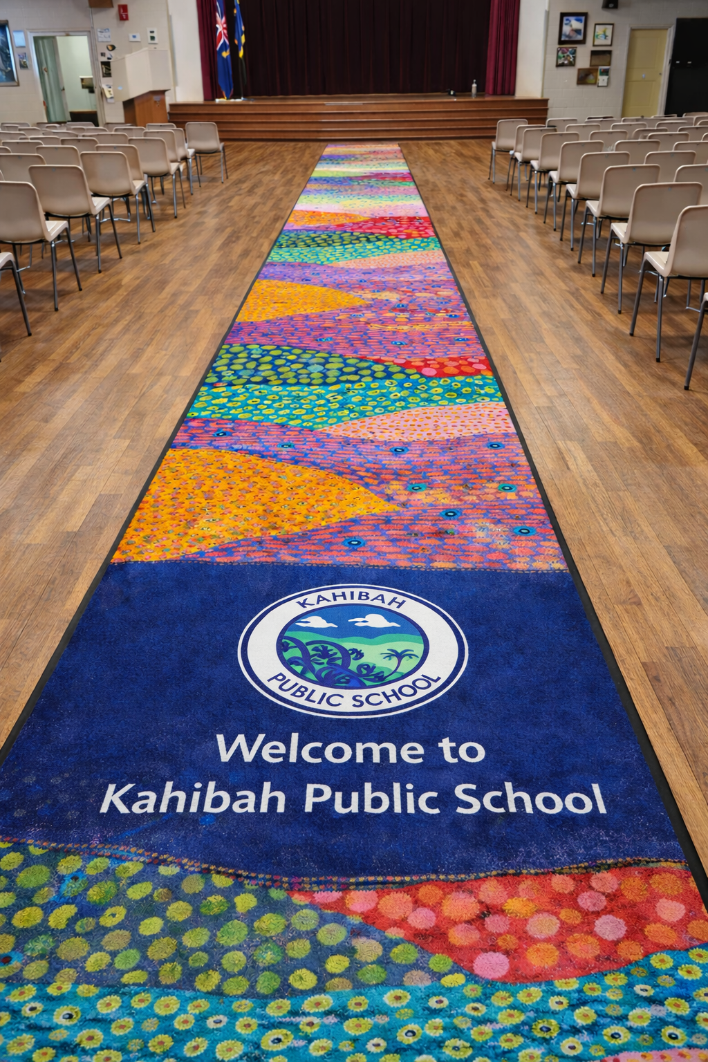 pretty and bright aboriginal indigenous hall runner design