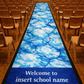 Indigenous contemporary design hall runner in school hall blue marble design