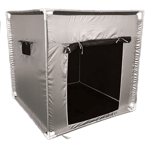 tent open, showing wide doorway