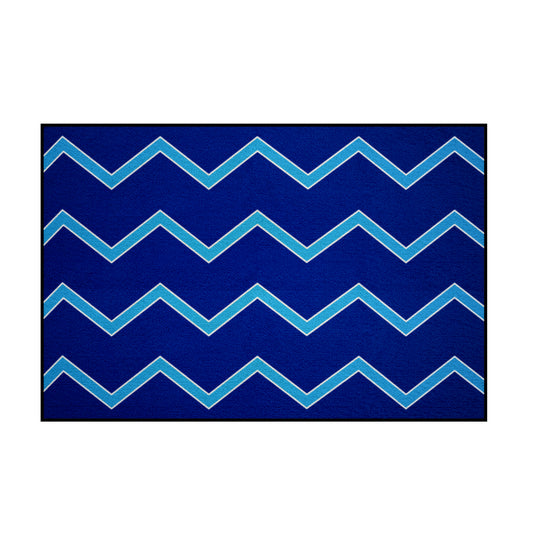 Chevron Blue Mat (2m x 3m)