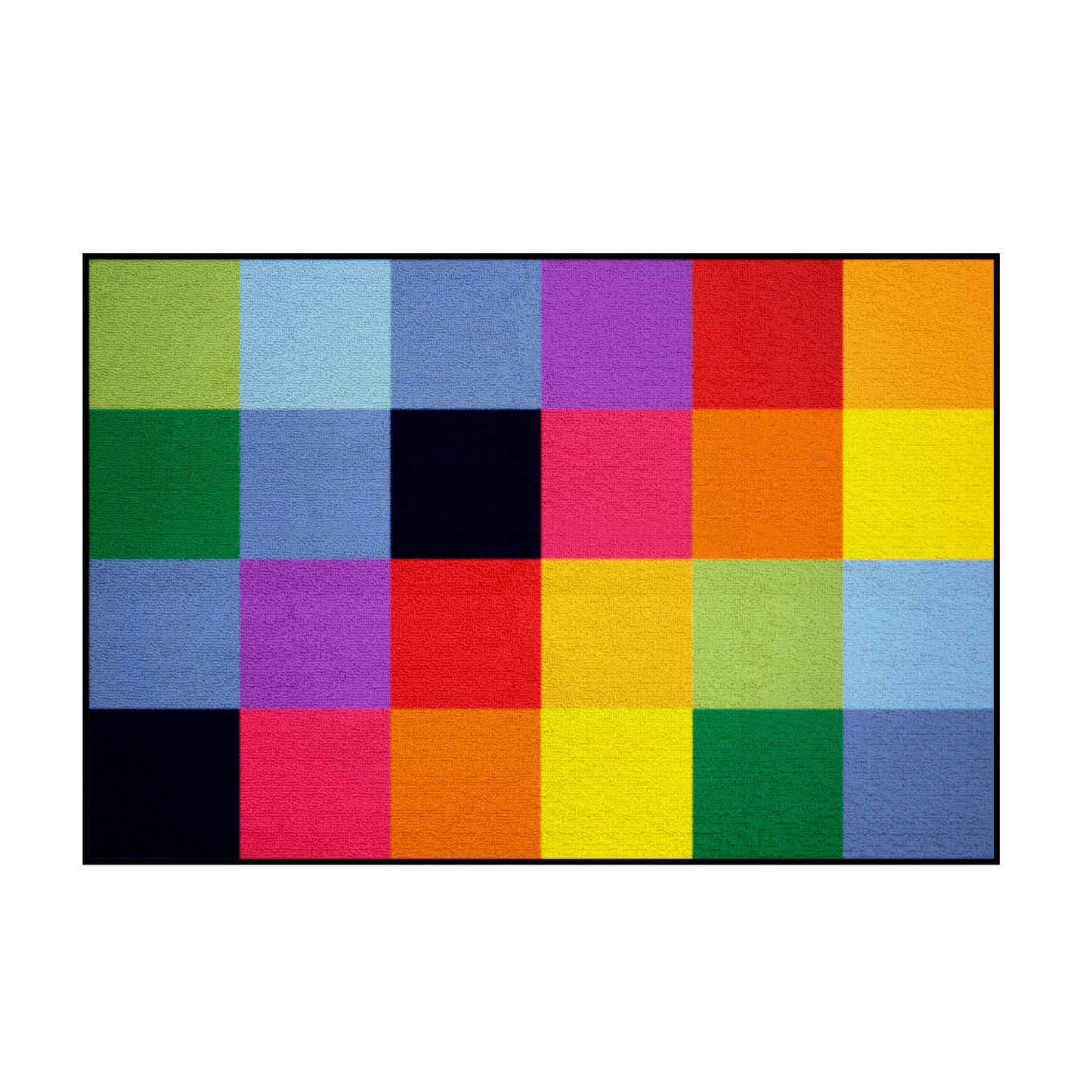Coloured Square Placement 24 Grid Rug (2m x 3m)
