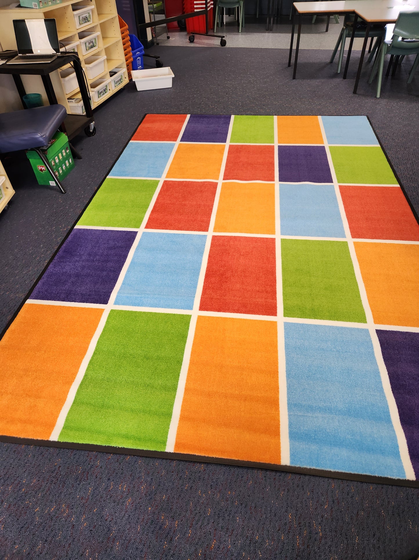 Coloured Square Placement 24 Grid Rug (2m x 3m)